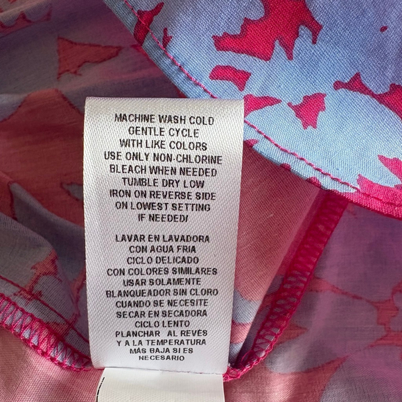 Women's 52seven Pink & Blue Floral Sleeveless Tiered Babydoll Dress XL - Picture 13 of 14